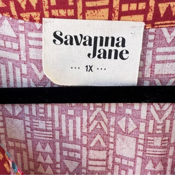 SAVANNA JANE EMBROIDERED BOHO TOP V- NECK SHOULDER SLEEVES SIZE 1X - Picture 7 of 12